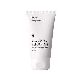 Маска для лица Sane AHA + PHA + Spirulina 5% Face Mask Против токсинов из AHA + PHA + Cпирулина 5% 75 мл (4820266830182)