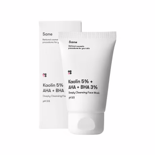 Маска для лица Sane Kaolin 5% + AHA + BHA 3% Deeply Cleansing Face Mask С каолином и салициловой кислотой 40 мл (4820266830229)