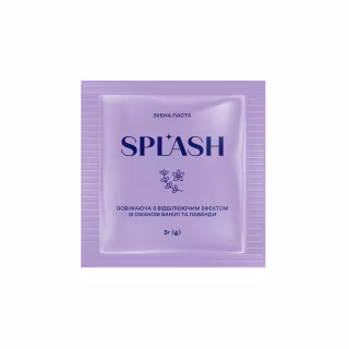 Зубная паста Splash Освежающая с отбеливающим эффектом Со вкусом ванили и лаванды 3 г (4820266831769)