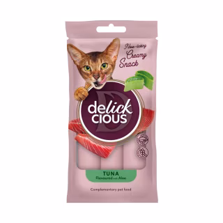 Лакомство для котов Delickcious Тунец с добавлением алоэ 4 х 15 г (4820269141605)