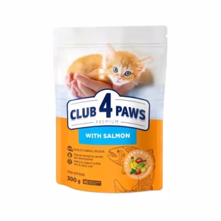 Сухий корм для кішок Club 4 Paws Преміум з лососем для кошенят 300 г (4820269144743)