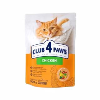 Сухий корм для кішок Club 4 Paws Преміум Adult Cats 7+ з куркою 900 г (4820269144989)