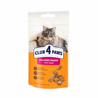 Лакомство для котов Club 4 Paws Подушечки с говядиной 60 г (4820269145313)