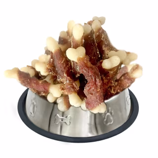 Лакомство для собак Lucky Star Кальциевая кость в обертке из утиного вяленого мяса 6.5 см 85 г (4820281500091)