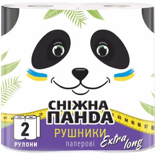Бумажные полотенца Сніжна Панда Extra Long 2 слоя 200 отрывов 2 рулона (4823019010800)