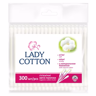 Ватні палички Lady Cotton в поліетиленовому пакеті 300 шт. (4823071621402)