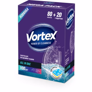 Таблетки для посудомийних машин Vortex All in 1 100 шт. (4823071623093)