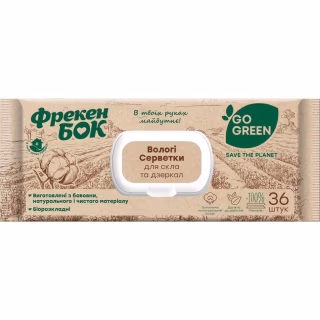 Салфетки для уборки Фрекен БОК Влажные для стекла и зеркал 100 хлопок 36 шт. (4823071628777)