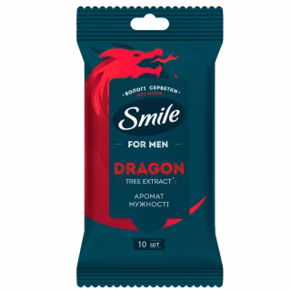 Вологі серветки Smile Men З екстрактом дерева дракона 10 шт. (4823071656923/4823071661965)