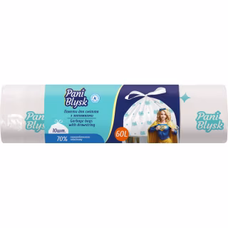 Пакеты для мусора Pani Blysk С затяжками 60 л 10 шт. (4823071661200)