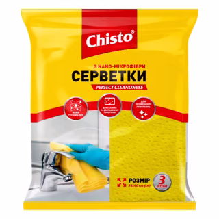 Салфетки для уборки Chisto из Nano-микрофибры 3 шт. (4823098412076)