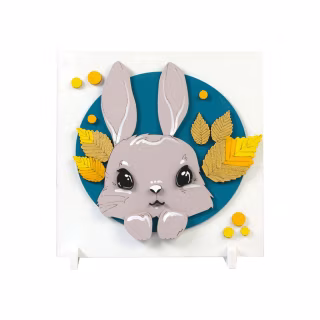 Набір для творчості Rosa Talent Картина 3D Зайченя ДВП ґрунтоване 18х18 см (4823098535706)