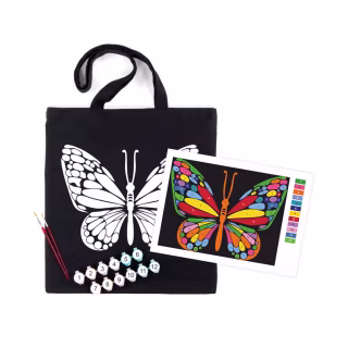 Набір для творчості Rosa екосумка-розмальовка, чорна, Чарівний метелик 38х42см (4823098539728)