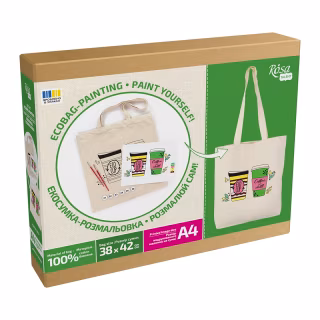 Набір для творчості Rosa Talent екосумка-розмальовка, Coffee Time 38х42 см (4823098544616)