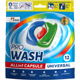 Капсули для прання Pro Wash All in 1 Universal 12 шт. (4823128001980)