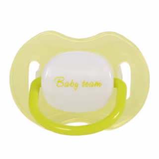 Пустышка Baby Team Силиконовая ортодонтичная С колпачком и кольцом Ночная От 12 месяцев (4824428030083)