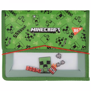 Папка для тетрадей Yes В5 на резинке пластиковая Minecraft Creeper (492208)