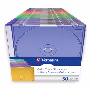 Бокс для диска CD/DVD Slimcase Assorted colours 50шт Verbatim (49973)