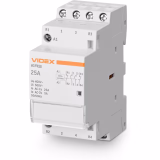 Контактор Videx 4п 25А 2НВ 2НЗ VF-RS-MC2O2C-25 RESIST