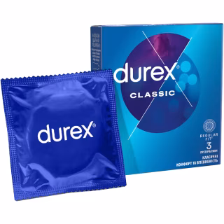 Презервативы Durex Classic латексные с силиконовой смазкой (классические) 3 шт. (5010232954250)