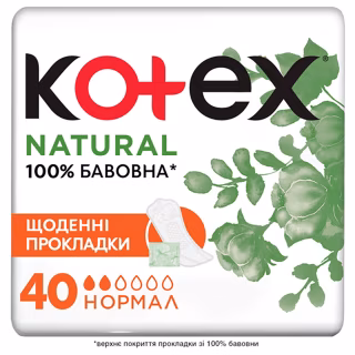 Ежедневные прокладки Kotex Natural Normal 40 шт. (5029053548630)