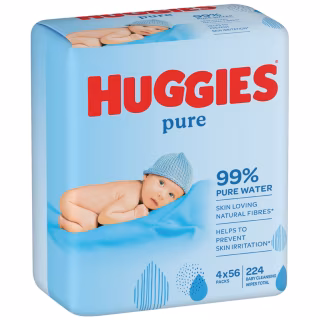 Дитячі вологі серветки Huggies Pure 56 х 4 шт (5029053550121)