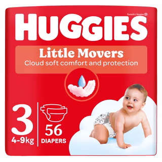 Підгузки Huggies Little Movers 3 (5-8 кг) Jumbo 56 шт (5029053567570)