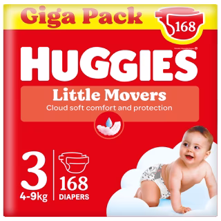 Підгузки Huggies Little Movers 3 (4-9 кг) M-pack, 168 шт (5029053577852)