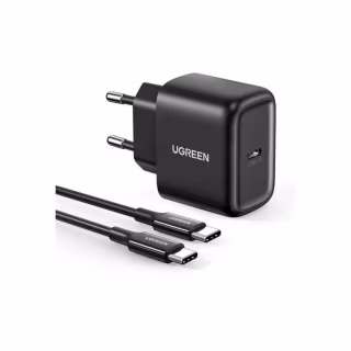 Зарядний пристрій Ugreen USB-C PD25W + cable USB-C to USB-C 2.0m CD250 black (50581)