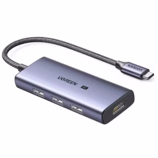 Концентратор UGREEN USB-C 4-in-1 3xUSB 3.0 + HDMI CM500 gray (50629)