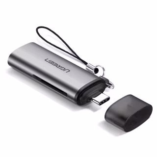 Считыватель флеш-карт Ugreen USB Type-C 3.1 to TF/SD CM184 Gray (50704)