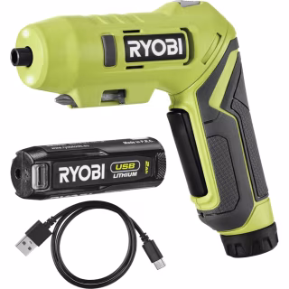 Викрутка акумуляторна Ryobi RSDP4-120G 4В, USB, Lithium, 1х2Ah, 5Нм, 200об/хв, поворотна ручка (5133005958)