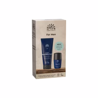 Набір косметики Urtekram Органічний чоловічий Засіб для миття голови і тіла 200 мл + Роликовий дезодорант 50 мл (5701058013954)