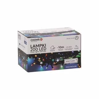 Гірлянда Chomik 200 LED 10 м, мультиколор, ефект блиску, IP44, від мережі (5900779879492)