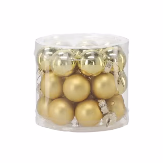 Ялинкова іграшка Chomik скляні кульки 24 шт, 2,5 см, золотисті (5900779882126_1)