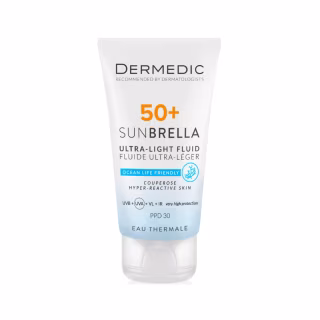Средство от загара Dermedic Sunbrella Ультралегкий защитный флюид SPF 50+ Для сосудистой и гиперактивной кожи 40 мл (5901643177584)