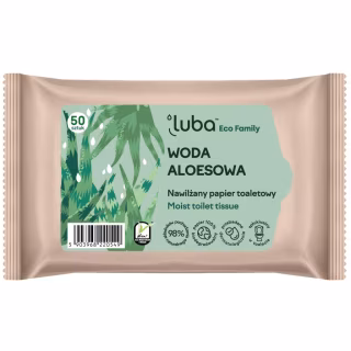 Туалетний папір Luba Eco Family Зволожений з алое вера 50 шт. (5903968220549)