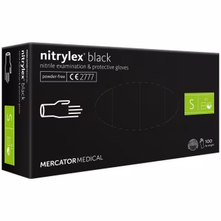 Медичні рукавички Mercator Medical Nitrylex Black Нітрилові Неопудрені діагностичні Розмір S 100 шт. Чорні (3.1017) (5906615037613/5906615132295)