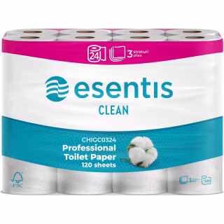 Туалетний папір Esentis Clean 3 шари 24 рулони (5944582190443)