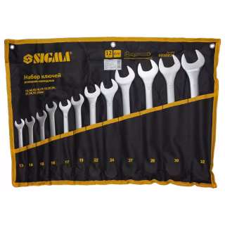 Ключ Sigma набор рожково-накидных 12шт 13-32мм CrV satine, тк чехол (6010211)