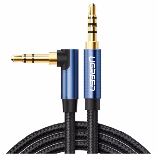 Кабель мультимедійний 3.5mm M to 3.5mm M 1.0m 90° corner AV112 blue Ugreen (60179)