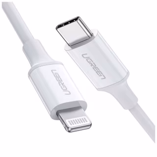 Дата кабель USB-C to Lightning 2.0m US1713A Nickel Plating ABS Shell White Ugreen (60749)