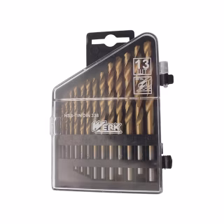 Набір свердл Werk по металу - 13 шт, Титанове покриття (1.5-6.5)х0.5+3.2+4.8мм (63683)
