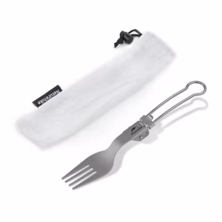 Ложка-вилка туристическая Naturehike NH19C001-J сіра з мішечком (6927595734759)