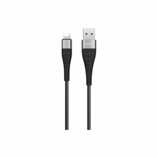 Дата кабель USB 2.0 AM to Lightning 1.0m 2.4A nylon BX32 black BOROFONE (6931474710413)