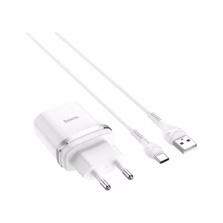 Зарядний пристрій HOCO C12Q Smart USB QC3.0 + cable USB to USB-C 18W White (6931474716309)
