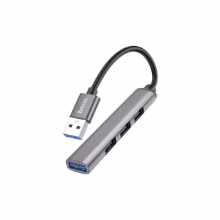 Концентратор HOCO USB to USB 3.0 + 3xUSB 2.0 metal gray (6931474765468)