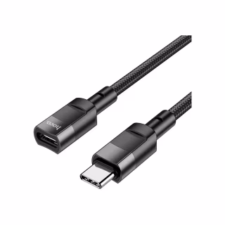Дата кабель USB-C M/F 1.2m extension U107 black HOCO (6931474789990)