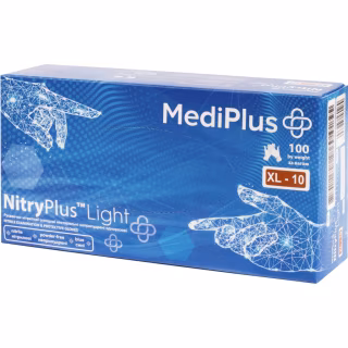 Медичні рукавички MediPlus NitryPlus Light Нітрилові оглядові нестерильні неприпудрені Сині Розмір XL 100 шт. (6933265560269)