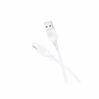 Дата кабель USB 2.0 AM to Lightning 1.0m Lenny silicone BX113 white BOROFONE (6941991115400)